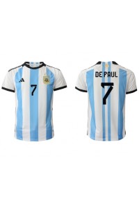 Argentinië Rodrigo de Paul #7 Voetbaltruitje Thuis tenue WK 2022 Korte Mouw